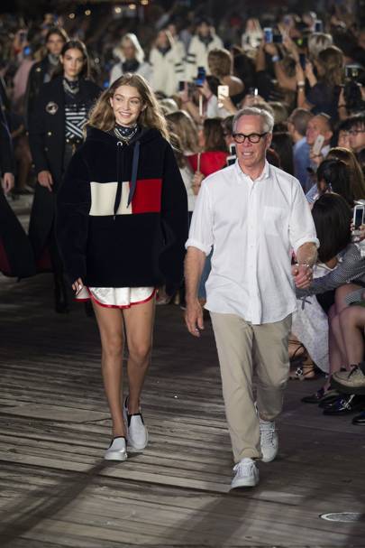 Gigi Hadid closed the show with Tommy Hilfiger