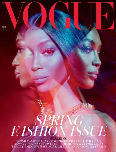 Naomi Campbell iCoversi The March Issue Of iBritishi iVoguei 