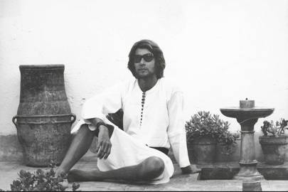 Yves Saint Laurent in the 1970s at the Dar el Hanch (House of the Snakes), the first house he bought with Bergé in the Medina of Marrakesh