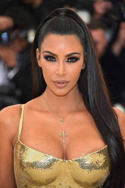 kim kardashian half up half down hairstyles