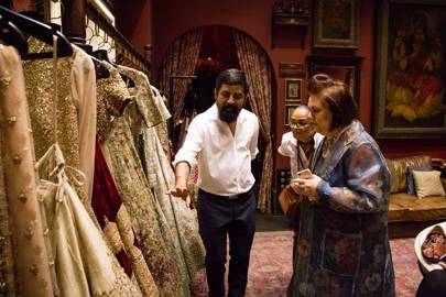 Suzy previewing Sabyasachi's evening wear