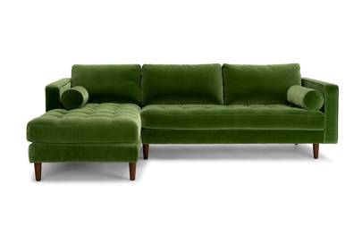 Best Green Sofas To British Vogue When It Comes To Comfort The L Shape Is Hard Beat Just Imagine Long Indulgent Sundays Sprawled Out On Gry Green Velvet Upholstery I Mean