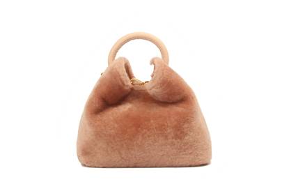 pink shearling bag