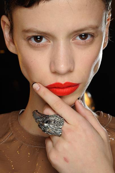 Thakoon Autumn Winter 2012 13 Show Red Lipstick Beauty Look British Vogue 0470