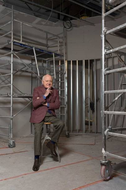 Pierre Bergé on the construction site of the Musée Yves Saint Laurent in Paris, 2017