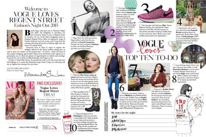 Vogue Loves Regent Street Fashions Night Out Map | British Vogue